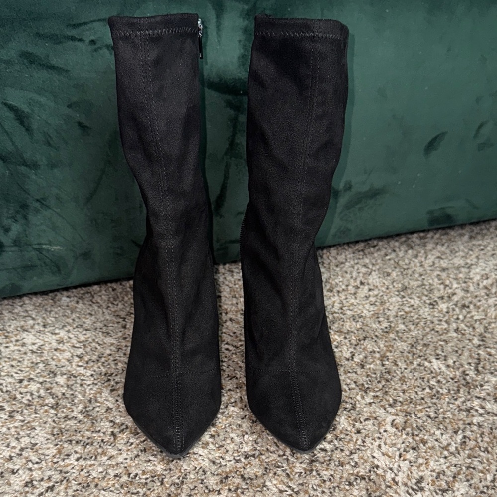 Fashion Nova Sleek Black Heeled Boots - Picture 6 of 8